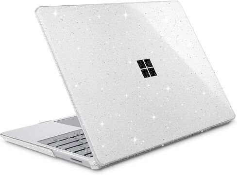 Mektron Designed 15" Microsoft Surface Laptop 3/4/5 Case 2019/2021/2022 Models:1872/1873/1953/1979 Laptop Cover,Plastic Hard Shell with Screen Protector + Keyboard Cover + Dust Plugs,Clear Glitter in Saudi Arabia