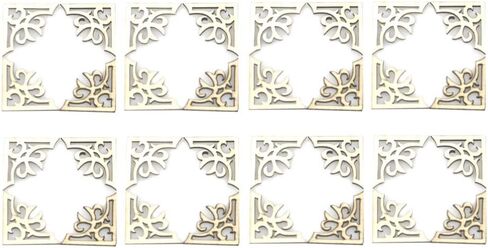 100pcs Unfinished Wood Slices Wooden Book Corner Protectors DIY Craft Wood Embellishments for Scrapbooking Album Menu Home Wedding Decoration in Saudi Arabia