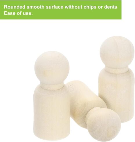 uxcell 50 Pcs Wood Peg Dolls 1.38 Inch Male Unfinished Dolls Bodies Natural Wooden Figures Decorative Peg People for Painting, DIY Arts, Crafts and Graffiti in Saudi Arabia