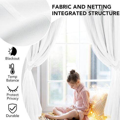 ستائر ديكونوفو الشفافة ذات الطبقة المزدوجة بطول 84 بوصة وطبقتين - ستائر تعتيم الغرفة لغرفة النوم، ستائر معزولة حراريًا مع ربطات عنق، وردي مرجاني in Kuwait