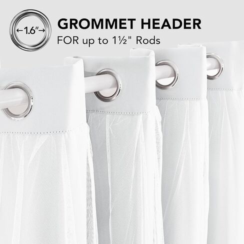 ستائر ديكونوفو الشفافة ذات الطبقة المزدوجة بطول 84 بوصة وطبقتين - ستائر تعتيم الغرفة لغرفة النوم، ستائر معزولة حراريًا مع ربطات عنق، وردي مرجاني in Kuwait