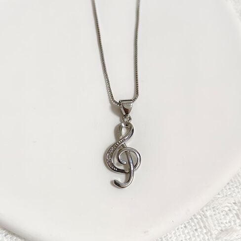 الموسيقى ملاحظة الهدايا قلادة للنساء الفتيات القلائد الموسيقية للنساء الموسيقى هدية لابنة عيد الميلاد هدايا عيد الميلاد لمحبي الموسيقى 925 الفضة الاسترليني قلادة الموسيقى in Kuwait