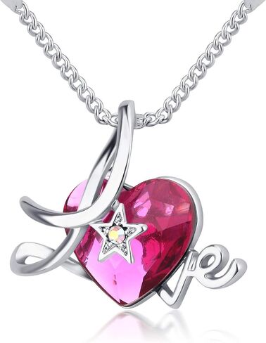 KRUCKEL Let me LOVE you White Gold plated necklace made with Swarovski® crystals - NLS0033 in Saudi Arabia
