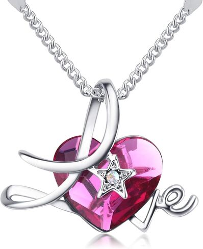 KRUCKEL Let me LOVE you White Gold plated necklace made with Swarovski® crystals - NLS0033 in Saudi Arabia