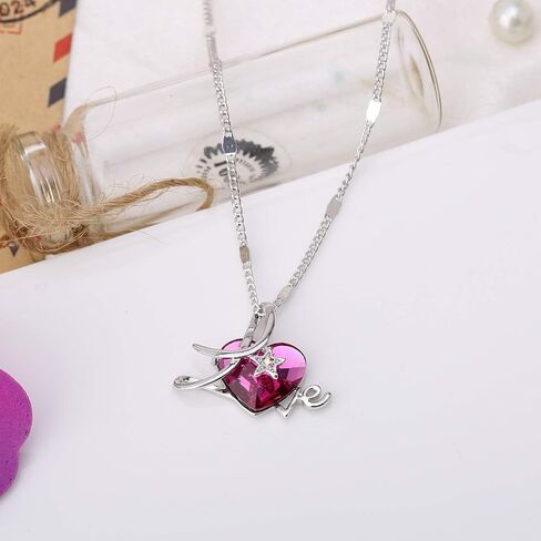 KRUCKEL Let me LOVE you White Gold plated necklace made with Swarovski® crystals - NLS0033 in Saudi Arabia