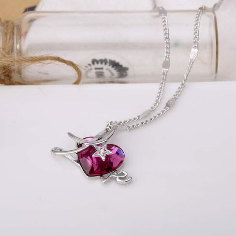 KRUCKEL Let me LOVE you White Gold plated necklace made with Swarovski® crystals - NLS0033 in Saudi Arabia