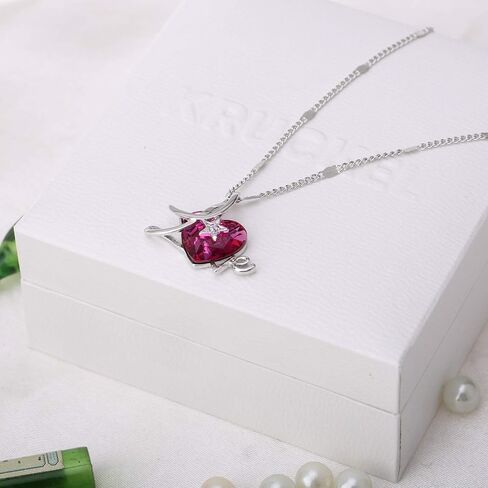 KRUCKEL Let me LOVE you White Gold plated necklace made with Swarovski® crystals - NLS0033 in Saudi Arabia