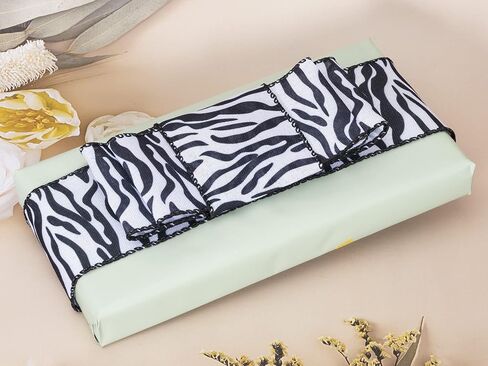 YASEO Dog Paw Print Wired Edge Ribbon, White and Black Animal Pattern Print Ribbon for Wreaths, Wrapping, Crafting and Home Party Decorations, 2.5 Inches x 10 Yards in Saudi Arabia