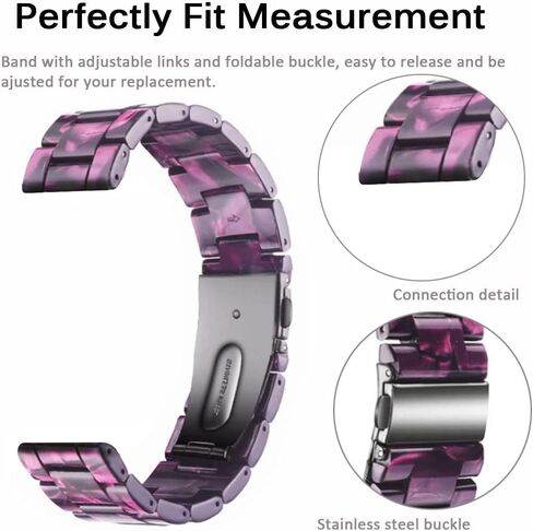 Miimall متوافق مع ساعة Samsung Galaxy Watch 6/5/4/Active 2 من الراتنج مقاس 40 مم 44 مم، حزام مشبك معدني بعرض 20 مم من الراتنج لساعة Galaxy Watch 42 مم/Galaxy Active 40 مم للنساء (أزرق محيطي) in Saudi Arabia