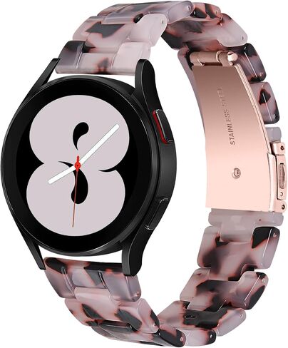 Miimall متوافق مع ساعة Samsung Galaxy Watch 6/5/4/Active 2 من الراتنج مقاس 40 مم 44 مم، حزام مشبك معدني بعرض 20 مم من الراتنج لساعة Galaxy Watch 42 مم/Galaxy Active 40 مم للنساء (أزرق محيطي) in Saudi Arabia