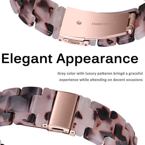 Miimall متوافق مع ساعة Samsung Galaxy Watch 6/5/4/Active 2 من الراتنج مقاس 40 مم 44 مم، حزام مشبك معدني بعرض 20 مم من الراتنج لساعة Galaxy Watch 42 مم/Galaxy Active 40 مم للنساء (أزرق محيطي) in Saudi Arabia