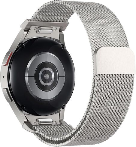 نقرة واحدة بدون فجوات متوافقة مع Samsung Galaxy Watch 6 5 4 Band 40mm 44mm/6 Classic 43mm 47mm/5 Pro 45mm/4 Classic 42mm 46mm، 20mm حزام معدني شبكي مغناطيسي من الفولاذ المقاوم للصدأ in Kuwait