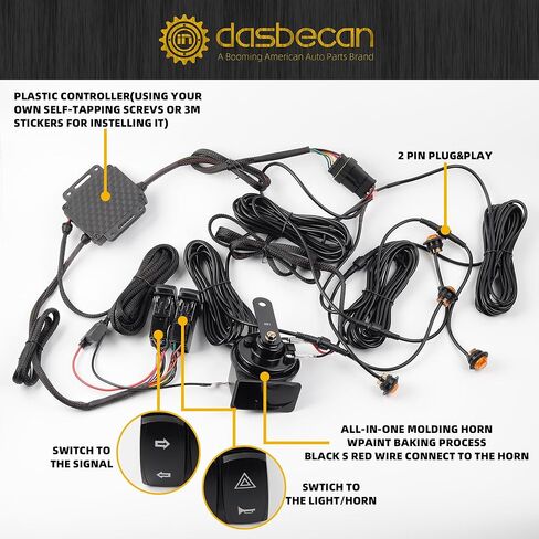 Dasbecan Universal UTV Turn Signal Kit With Horn Street Legal Kit Rocker Switch 4 Amber Blinker Lights Compatible with Polaris Ranger RZR XP 1000 Honda Pioneer Can-Am Maverick X3 Kawasaki CFMOTO in Saudi Arabia