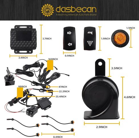 Dasbecan Universal UTV Turn Signal Kit With Horn Street Legal Kit Rocker Switch 4 Amber Blinker Lights Compatible with Polaris Ranger RZR XP 1000 Honda Pioneer Can-Am Maverick X3 Kawasaki CFMOTO in Saudi Arabia