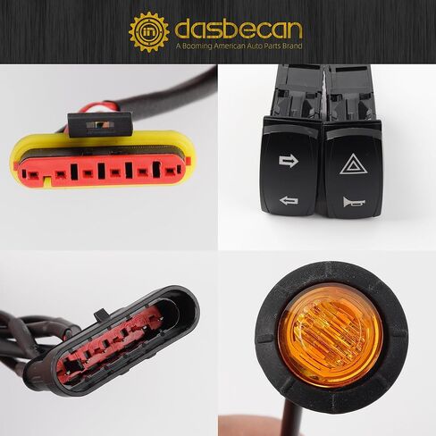 Dasbecan Universal UTV Turn Signal Kit With Horn Street Legal Kit Rocker Switch 4 Amber Blinker Lights Compatible with Polaris Ranger RZR XP 1000 Honda Pioneer Can-Am Maverick X3 Kawasaki CFMOTO in Saudi Arabia