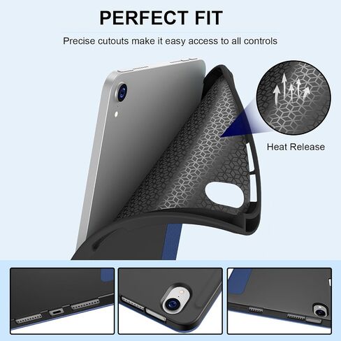 Soke iPad Mini 6 Case 2021 6th Generation with Pencil Holder-[Shockproof Protection + 2nd Gen Apple Pencil Charge + Auto Sleep/Wake], Soft TPU Back Cover for iPad Mini 6th Gen 8.3 inch (Black) in Saudi Arabia