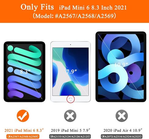 Soke iPad Mini 6 Case 2021 6th Generation with Pencil Holder-[Shockproof Protection + 2nd Gen Apple Pencil Charge + Auto Sleep/Wake], Soft TPU Back Cover for iPad Mini 6th Gen 8.3 inch (Black) in Saudi Arabia