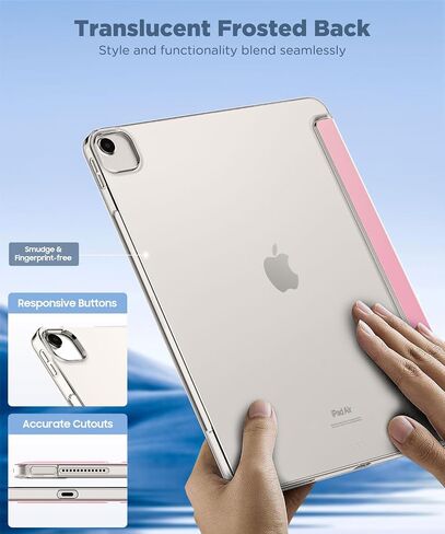 حافظة MoKo لجهاز iPad Air 13 بوصة 2024، غطاء خلفي من مادة TPU الناعمة الشفاف لجهاز iPad Air 13 بوصة (M2)، حافظة حماية لجهاز iPad Air نحيفة، تدعم Apple Pencil Pro/2nd/USB-C، وردي فاتح in Saudi Arabia