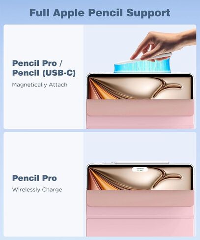 حافظة MoKo لجهاز iPad Air 13 بوصة 2024، غطاء خلفي من مادة TPU الناعمة الشفاف لجهاز iPad Air 13 بوصة (M2)، حافظة حماية لجهاز iPad Air نحيفة، تدعم Apple Pencil Pro/2nd/USB-C، وردي فاتح in Saudi Arabia