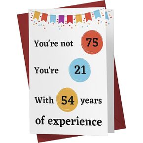 Very Funny 75th Birthday Card – Funny 75 years old Anniversary Card – Happy 75th Birthday Card – Hilarious 75th Birthday Card – Envelope (You're not)