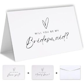 Bridesmaid cards | Will You Be My Bridesmaid Cards | Set of 12 Bridesmaid Proposal Cards | 8 Bridesmaid Cards 2 Made of Honor Cards 2 Flower girl cards | White Proposal Cards