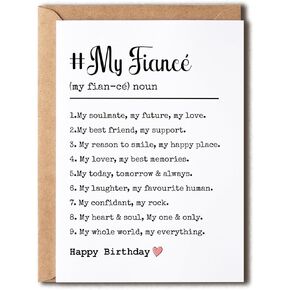 Happy Birthday Card - My Fiancé Definition Card - Funny Birthday Card - Romantic Anniversary Card - Gift For Him Her