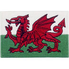Wales Flag Patch Embroidered Morale Applique Iron On Sew On Welsh Emblem