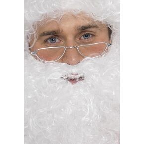 Smiffys Half Moon Wire Framed Glasses Santa Costume Accessory, Silver