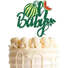 Watermelon Oh Baby Cake Topper, Summer Fruit Theme New Baby Gender Reveal Party Cake Decor, Watermelon Kids Girls Birthday Party Supplies,
