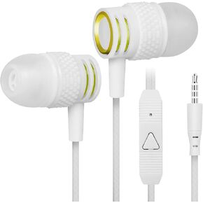 UrbanX R2 Wired in-Ear Headphones with Mic for Amazon Fire HD 10 with Tangle-Free Cord, Noise Isolating Earphones, Deep Bass, in-Ear Bud Silicone Tips
