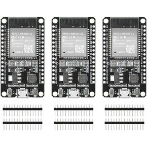 3pcs ESP32 ESP-32S Development Board ESP-WROOM-32 Module 2.4GHz Dual-Mode WiFi + Bluetooth Processor 2-in-1 Dual Cores Microcontroller Integrated Chip CP2102 for Arduino IDE