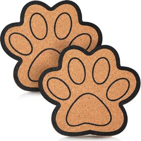 Decorative Cork Bulletin Board for Walls Memo Bulletin Pin Board Dog Paw Shape Bulletin Cork Board for Office Home Kitchen (2 Pieces)