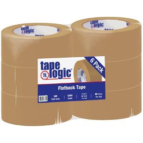 Tape Logic TLT94753006PK Brown #5300 Flatback Tape, Kraft, 60 yd. Length, 2" Width (Pack of 6)