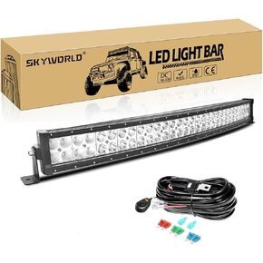 SKYWORLD منحني 22 بوصة LED شريط ضوء العمل 120 وات مجموعة شعاع LED أضواء العمل صف ثلاثي ضوء القيادة 6000K لسيارة شاحنة قارب الطرق الوعرة مصباح القيادة المركبات Atvs Utvs مقاوم للماء IP67 in Kuwait