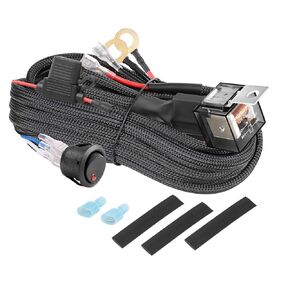 LED Light Bar Wiring Harness Auto Power Plus Wiring Harness Kit for LED Lights 450W 12V 30A Fuse Relay Universal Wiring Harness with ON/Off Waterproof Switch-1 Lead