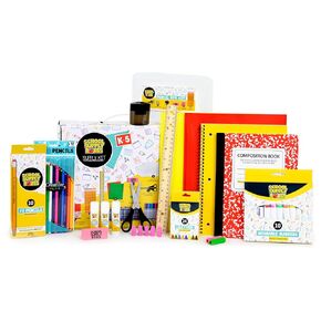 Back to School Supply Box - Grades K-5 Back to School Supplies - 32 Piece Kit with Handled Box
