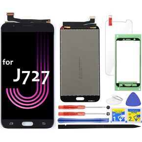 for Samsung Galaxy J7 Screen Replacement LCD Display Touch Digitizer Assembly (Black) for J727 2017 Prime SM-J727U J727T J727T1 J727R4 Sky Pro S727VL S737TL J727A (Not for J727P, J727V, J727R, J727S)
