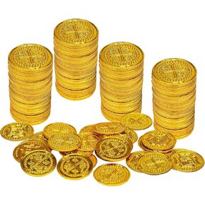 100 PCS Pirate Silver Coins Plastic Play Treasure Coins Pirate Treasure Fake Kids Toy Coins St.Patrick's Coin for Pirate Party Pirate Tokens Coins Toy Irregular Silver
