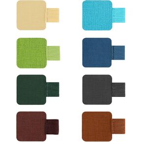 JANKOW Pen Loop Holder for Notebooks Journals Planners Tablet Case, Self Adhesive Leather Pencil Holder with Elastic Loop for Pens, Apple Pencil (10 PCS：6 colors for random