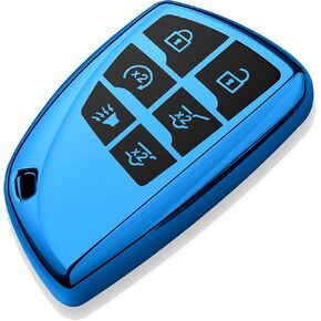 Tukellen for Chevrolet Key Fob Cover,Special Soft TPU Key Case Protector Compatible with Chevy 2021 2022 2023 2024 Suburban Tahoe Corvette Remote/Smart Key,Key Shell-Bluell