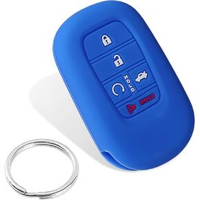 Silicone Rubber Key Fob Cover Compatible with 2022 2023 Honda Accord Civic HR-V CR-V Pilot Sport SI EX EX-L Touring-DEEP Blue