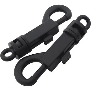 20 PCS - Plastic SWIVEL CLIP SNAP Hook TRIGGER Keychain Key Buckle 3" 75mm (Black)