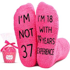 HAPPYPOP 37th Birthday Gifts for Women, 37 Year Old Gifts, Socks for Her Female, Best Gifts for 37 Year Old Woman