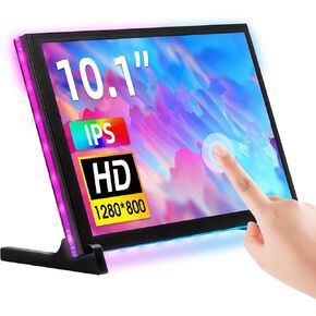 ELECROW 10.1" Touchscreen Monitor IPS Portable Monitor 1280x800 HD Screen RGB Backlight 10 inch Monitor for Laptop PC