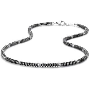GAVU Minimalist Hematite Beaded Necklace for Men