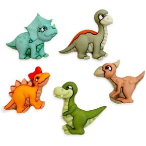 The Playful Dinosaur Collection by Dress It Up Buttons and Embellishments - 5 Pieces - Stomp, Chomp and Roar