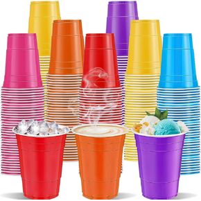 120 قطعة 16 أونصة أكواب بلاستيكية وردية ساخنة أكواب شرب بلاستيكية وردية 16 أونصة أكواب بلاستيكية للاستعمال مرة واحدة 16 أونصة أكواب للحفلات للشرب وتذوق الوجبات الخفيفة وحفلات الشواء والنزهات in Kuwait