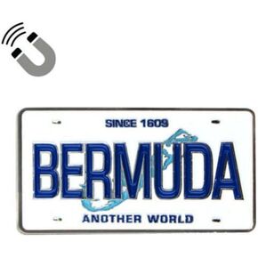 Bermuda Caribbean License Plate Rectangular Metal Magnet 2.25" X 1.25"