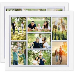 2 Pack 4 x 6 Picture Frame Collage Picture Frame with 7 Openings Multi Picture Frame for Wall Family Collage Picture Frame Picture Display for Wall Hanging Decor Home Family Gifts(Black)