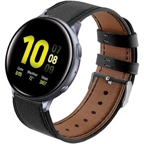 Leather Bands Compatible for Samsung Galaxy Watch 6 5 4 40mm 44mm,Galaxy Watch 5 Pro Band 45mm/Watch 6 4 Classic Band 42mm 46mm 43mm 47mm/Active 2,20mm Soft Adjustable Leather Watch Band Strap